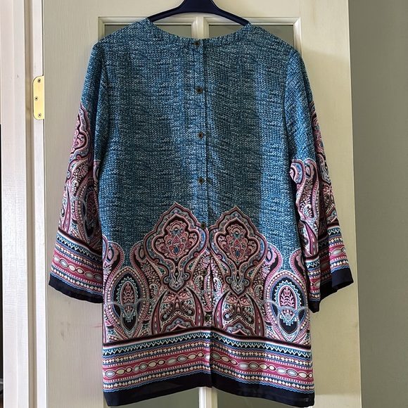 Ava Christine V-neck multicolored tunic  Sz M - Picture 6 of 14